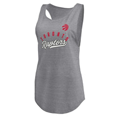 Toronto Raptors Women's Quality Time Open Scoop Neck Tri-Blend Tank Top Heathered Gray