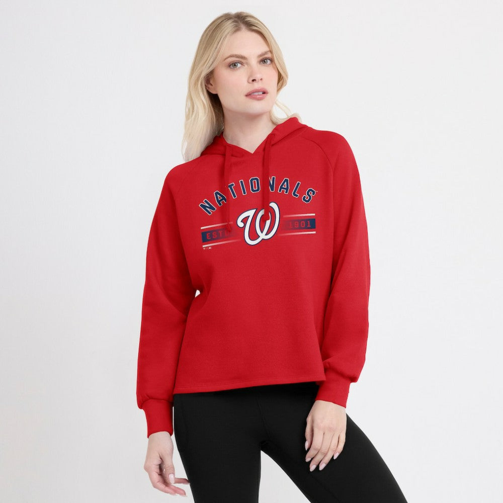 Washington Nationals Fanatics Women's Perfect Play Raglan Pullover Hoodie - Red Hoodies