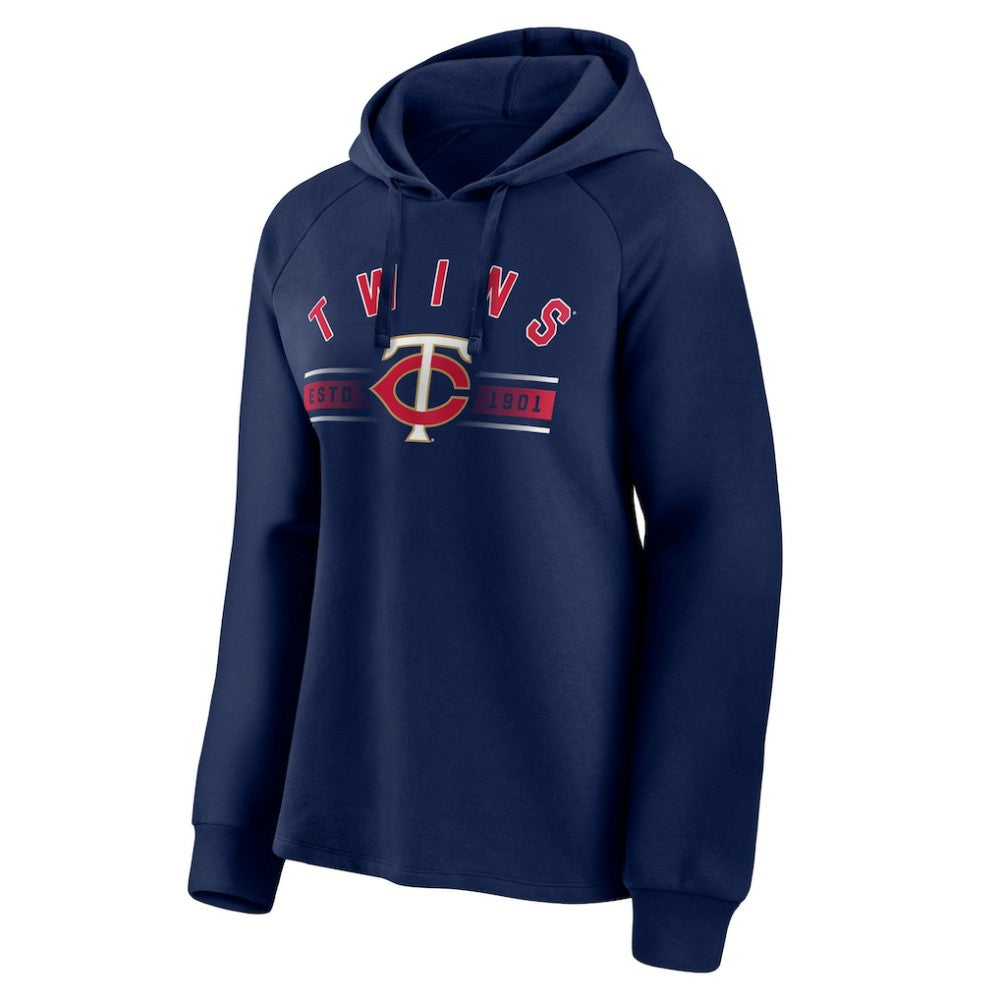 Minnesota Twins Fanatics Women's Perfect Play Raglan Pullover Hoodie - Navy Hoodies