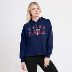 Minnesota Twins Fanatics Women's Perfect Play Raglan Pullover Hoodie - Navy Hoodies