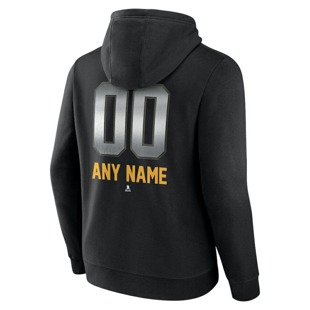 NHL,Custom Anaheim Ducks Personalized Midnight Mascot Logo Pullover Hoodie - Black