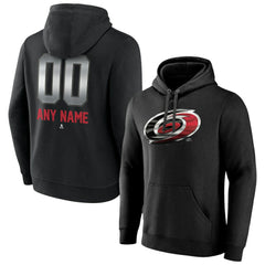 NHL,Custom Carolina Hurricanes Personalized Midnight Mascot Logo Pullover Hoodie - Black
