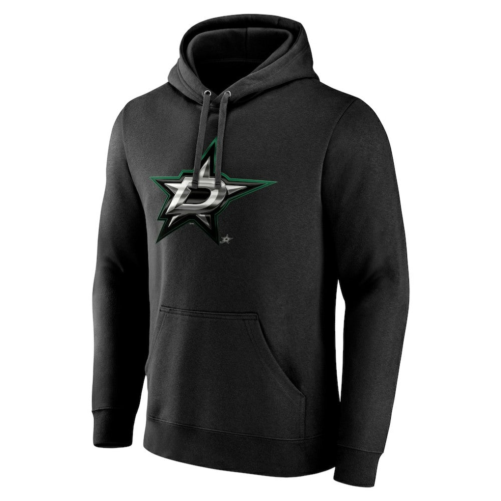 NHL,Custom Dallas Stars Personalized Midnight Mascot Logo Pullover Hoodie - Black