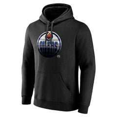NHL,Custom Edmonton Oilers Personalized Midnight Mascot Logo Pullover Hoodie - Black