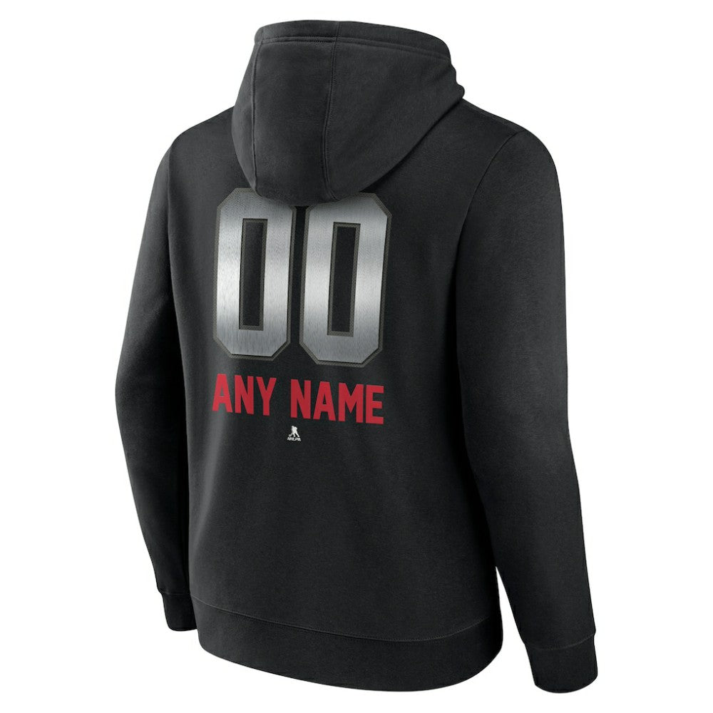 NHL,Custom Florida Panthers Personalized Midnight Mascot Logo Pullover Hoodie - Black