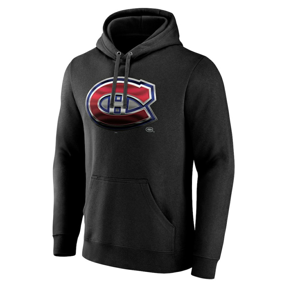 NHL,Custom Montreal Canadiens Personalized Midnight Mascot Logo Pullover Hoodie - Black