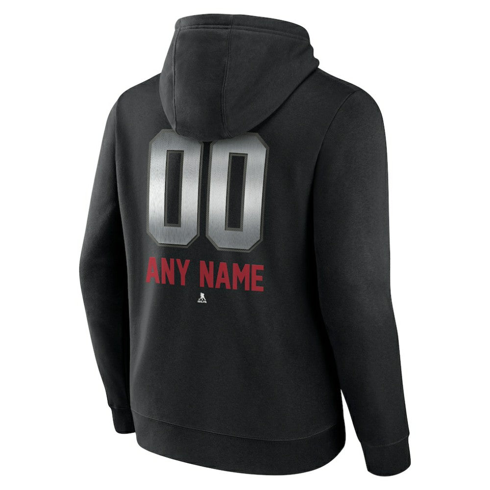 NHL,Custom Montreal Canadiens Personalized Midnight Mascot Logo Pullover Hoodie - Black