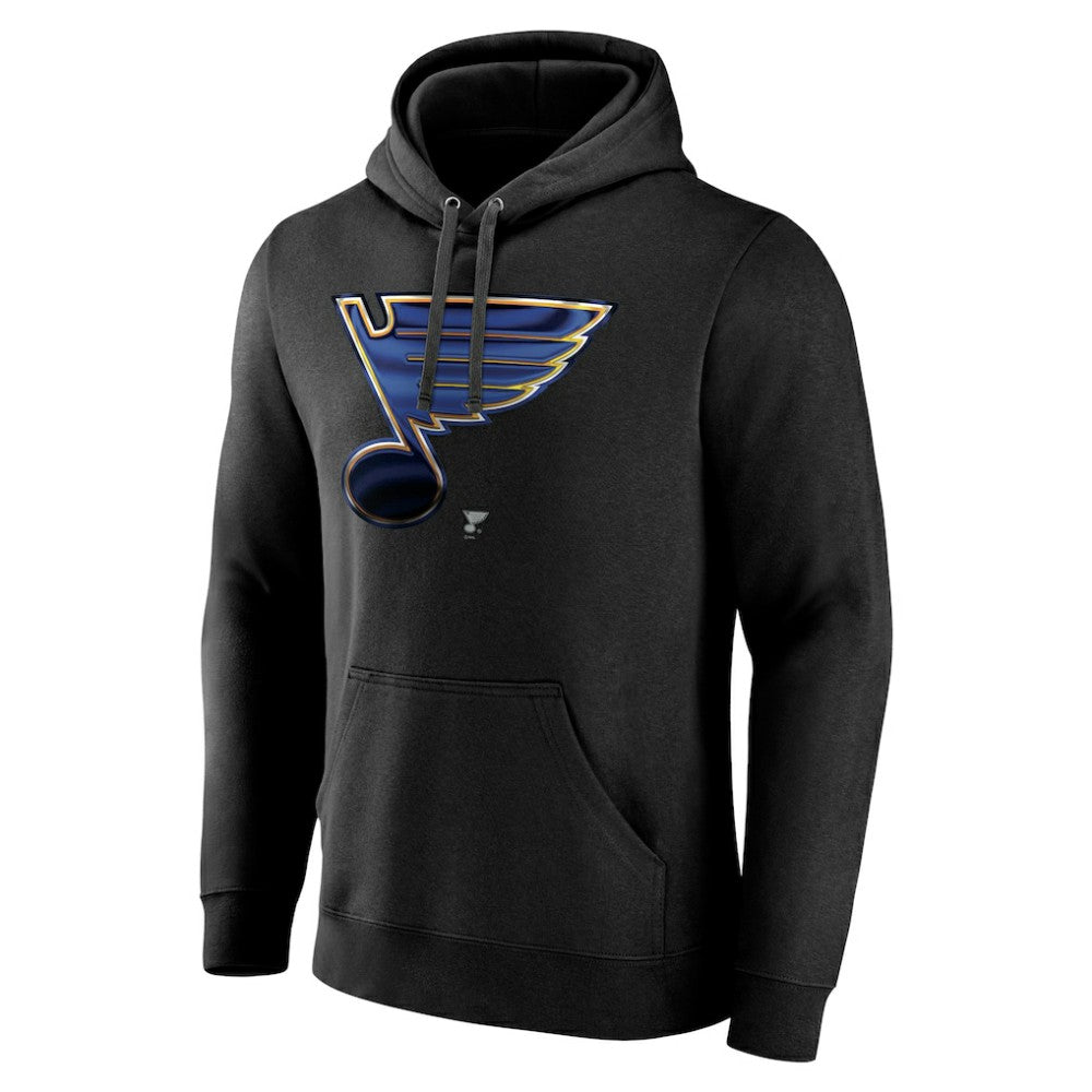 NHL,Custom St. Louis Blues Personalized Midnight Mascot Logo Pullover Hoodie - Black