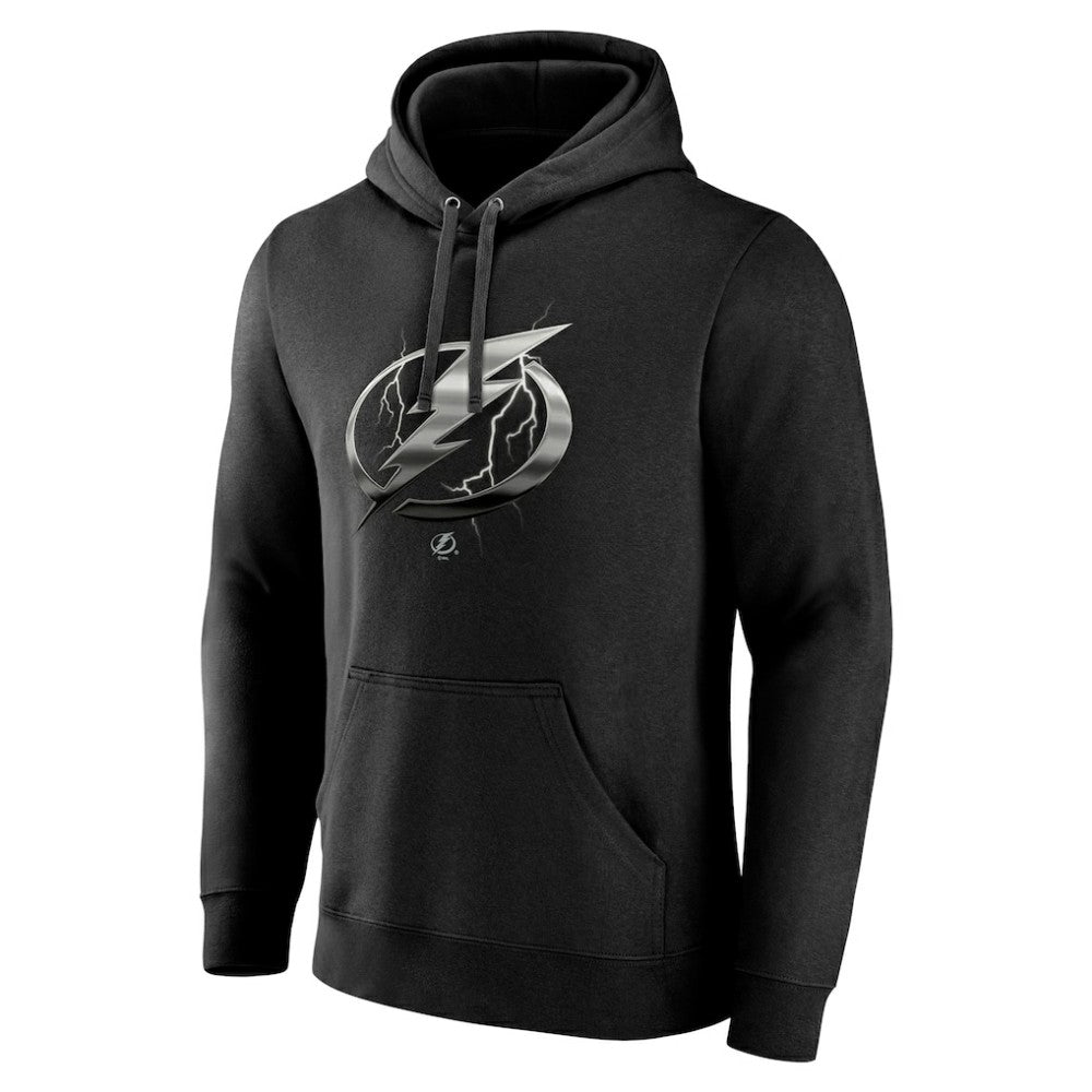 NHL,Custom Tampa Bay Lightning Personalized Midnight Mascot Logo Pullover Hoodie - Black