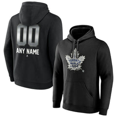 NHL,Custom Toronto Maple Leafs Personalized Midnight Mascot Logo Pullover Hoodie - Black