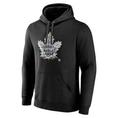 NHL,Custom Toronto Maple Leafs Personalized Midnight Mascot Logo Pullover Hoodie - Black