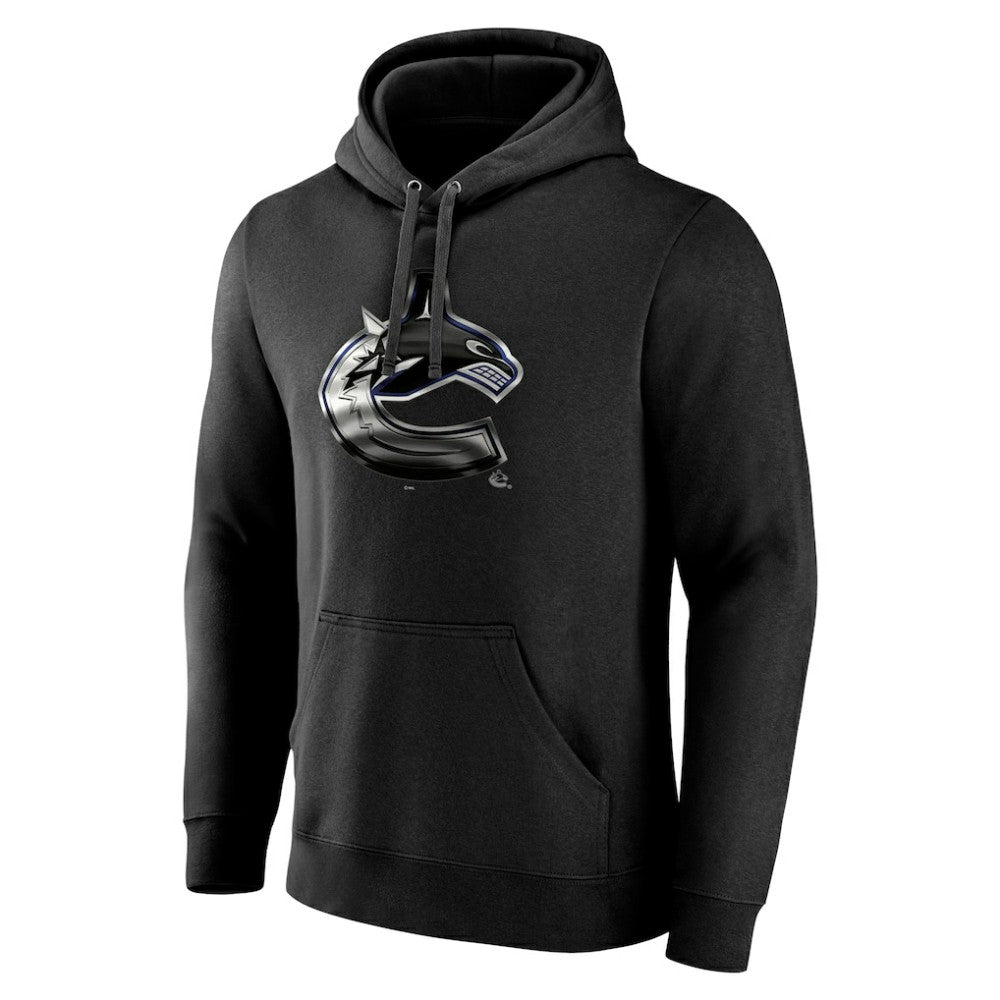 NHL,Custom Vancouver Canucks Personalized Midnight Mascot Logo Pullover Hoodie - Black