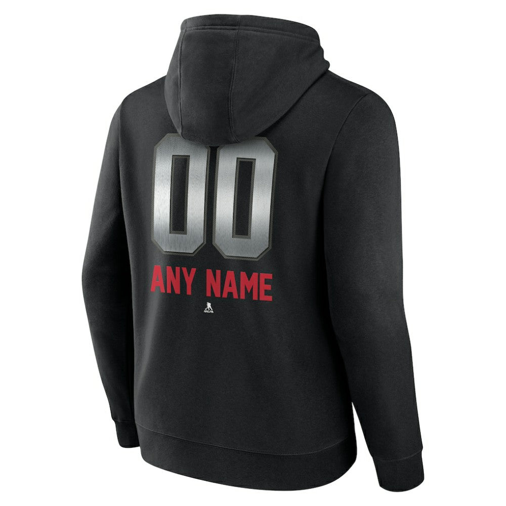 NHL,Custom Washington Capitals Personalized Midnight Mascot Logo Pullover Hoodie - Black