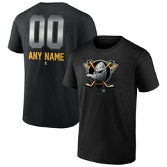 NHL,Custom Anaheim Ducks Personalized Midnight Mascot Logo T-Shirt - Black
