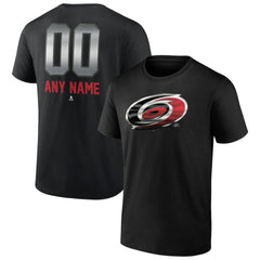 NHL,Custom Carolina Hurricanes Personalized Midnight Mascot Logo T-Shirt - Black