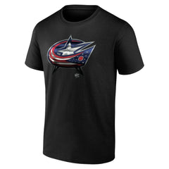 NHL,Custom Columbus Blue Jackets Personalized Midnight Mascot Logo T-Shirt - Black