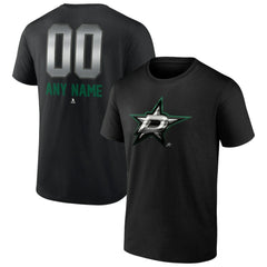 NHL,Custom Dallas Stars Personalized Midnight Mascot Logo T-Shirt - Black