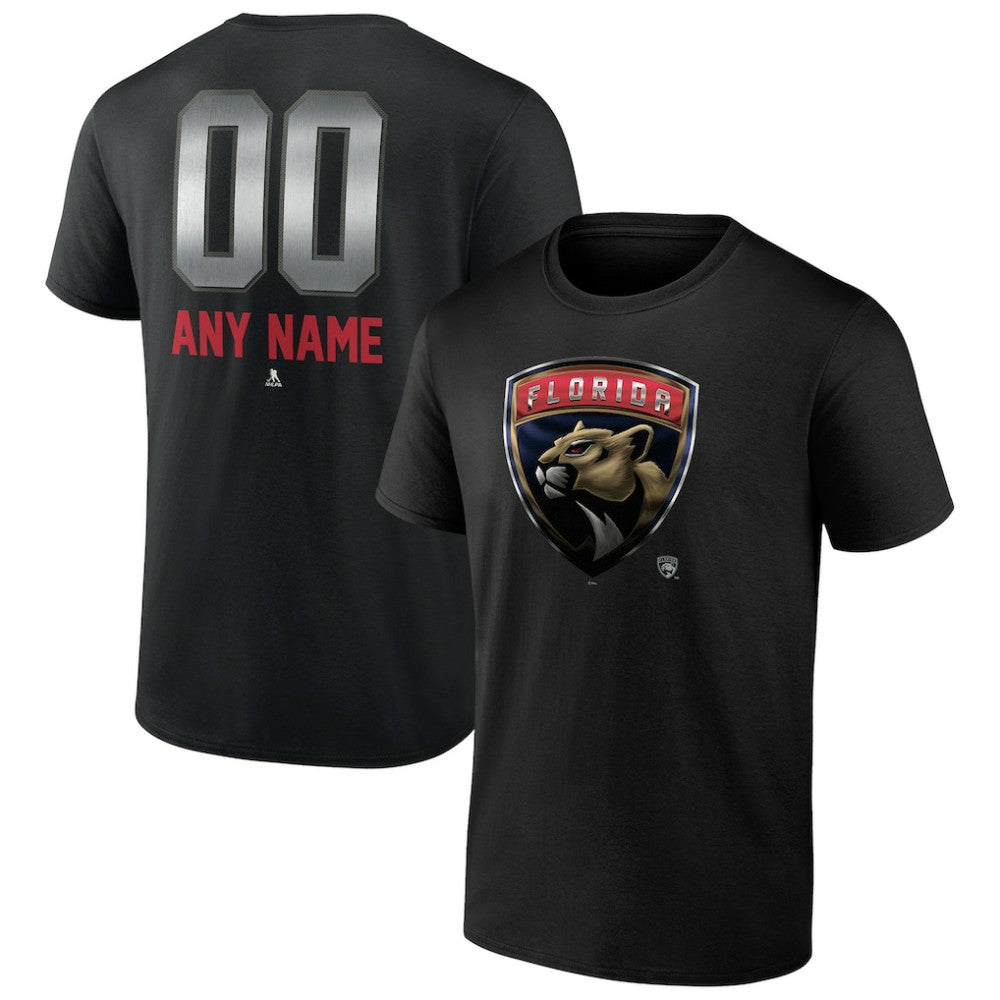 NHL,Custom Florida Panthers Personalized Midnight Mascot Logo T-Shirt - Black