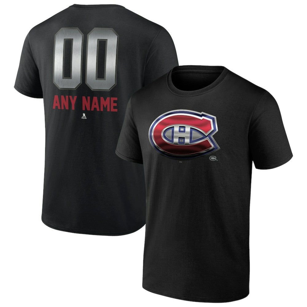 NHL,Custom Montreal Canadiens Personalized Midnight Mascot Logo T-Shirt - Black