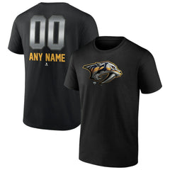 NHL,Custom Nashville Predators Personalized Midnight Mascot Logo T-Shirt - Black