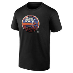 NHL,Custom New York Islanders Personalized Midnight Mascot Logo T-Shirt - Black