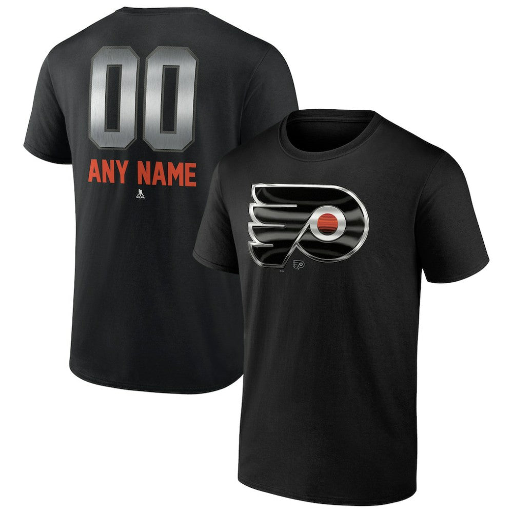 NHL,Custom Philadelphia Flyers Personalized Midnight Mascot Logo T-Shirt - Black
