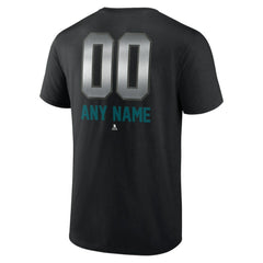 NHL,Custom San Jose Sharks Personalized Midnight Mascot Logo T-Shirt - Black