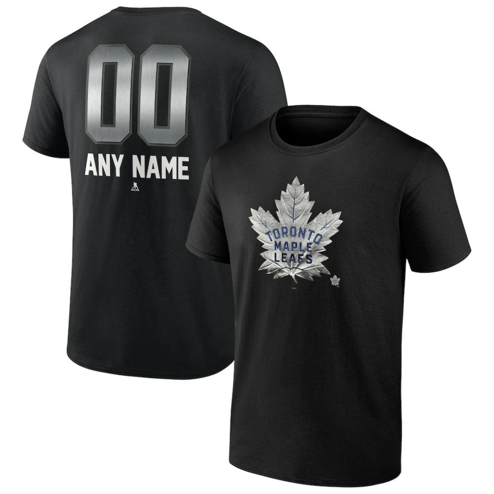 NHL,Custom Toronto Maple Leafs Personalized Midnight Mascot Logo T-Shirt - Black