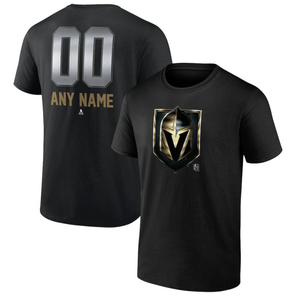NHL,Custom Vegas Golden Knights Personalized Midnight Mascot Logo T-Shirt - Black