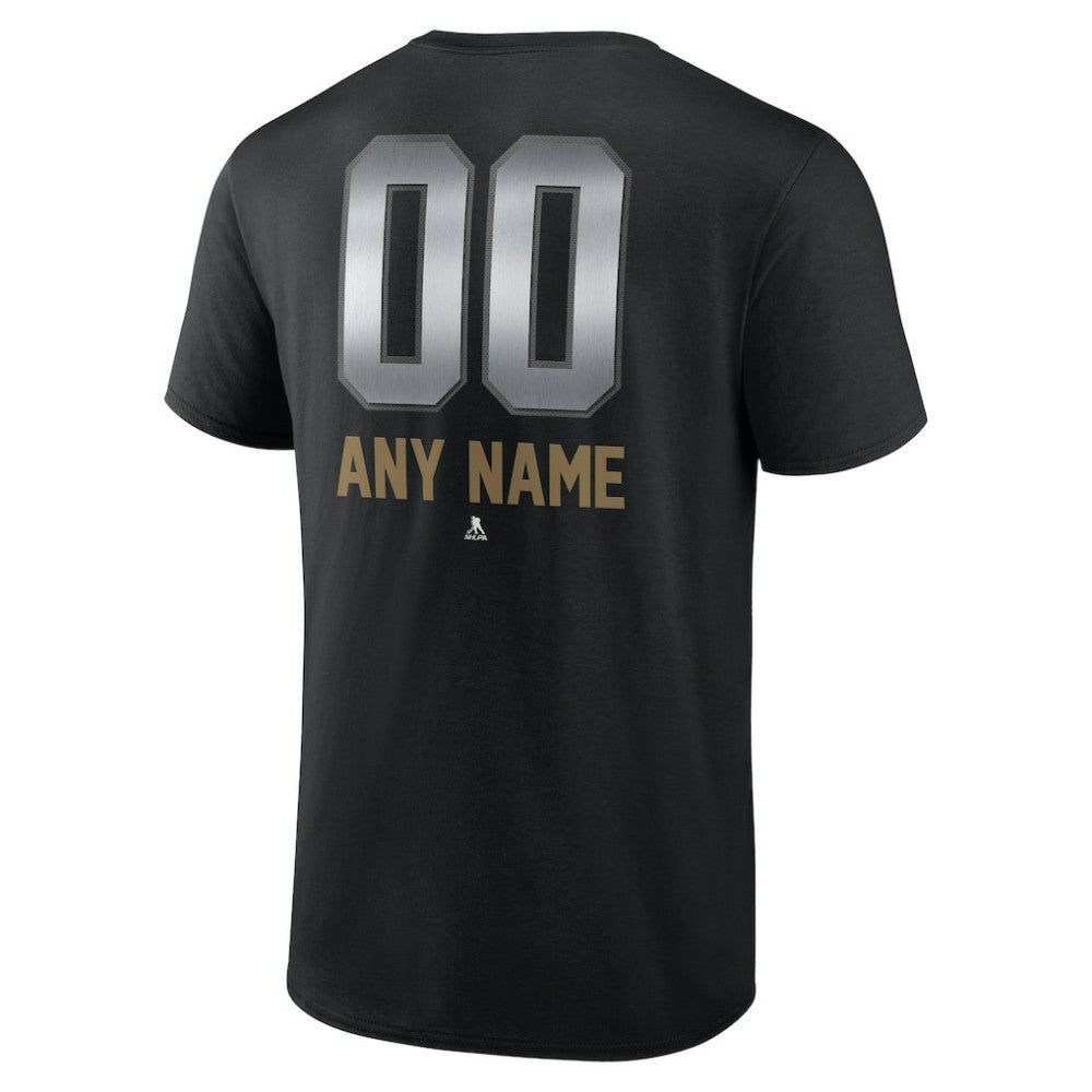 NHL,Custom Vegas Golden Knights Personalized Midnight Mascot Logo T-Shirt - Black