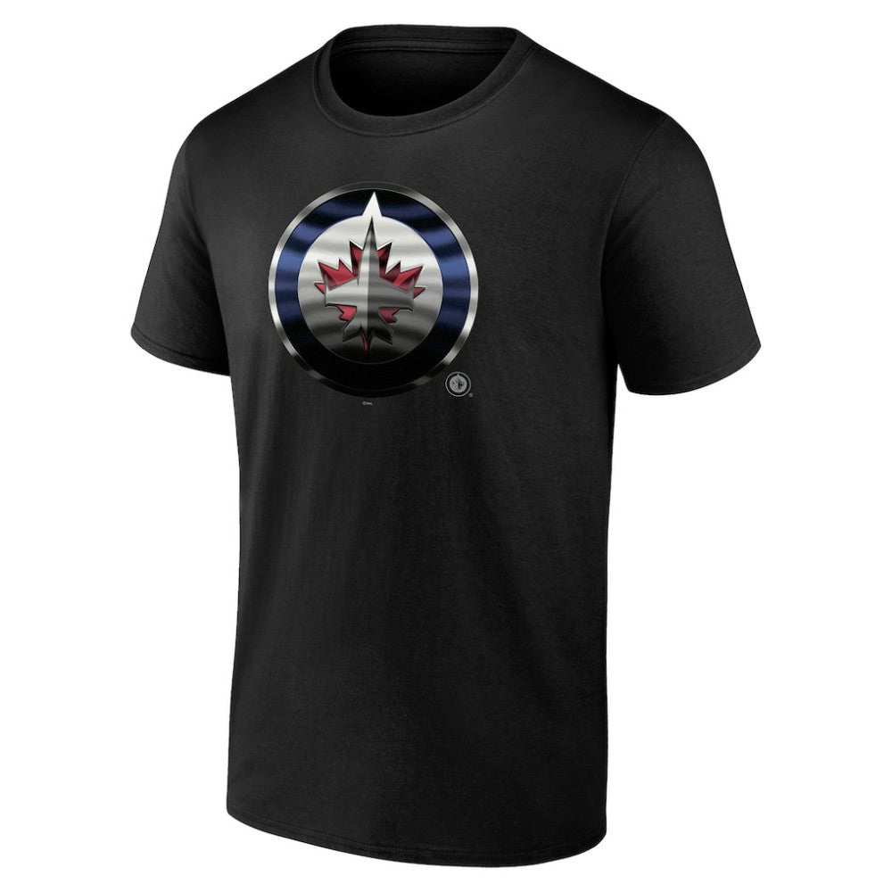 NHL,Custom Winnipeg Jets Personalized Midnight Mascot Logo T-Shirt - Black