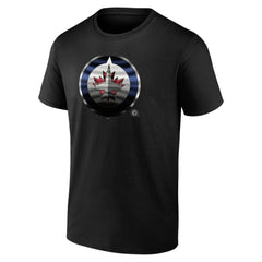 NHL,Custom Winnipeg Jets Personalized Midnight Mascot Logo T-Shirt - Black