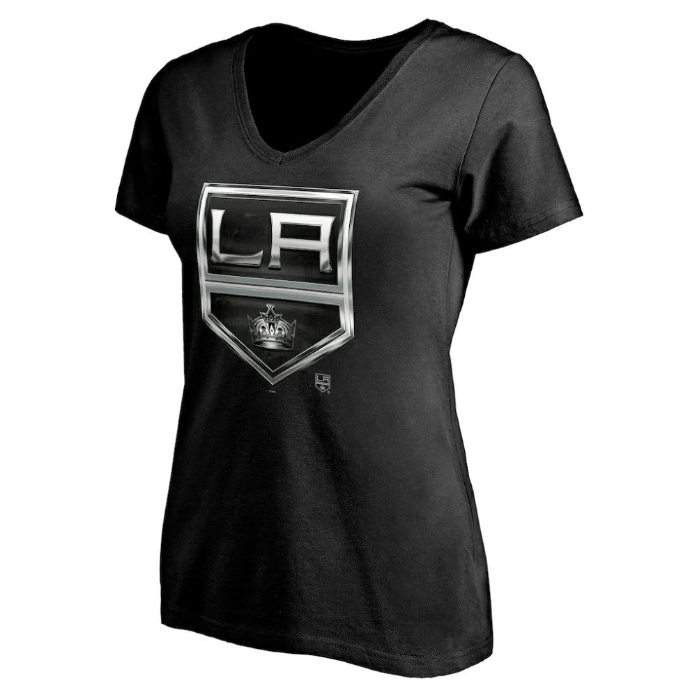NHL,Custom Los Angeles Kings Women's Personalized Midnight Mascot Logo V-Neck T-Shirt - Black