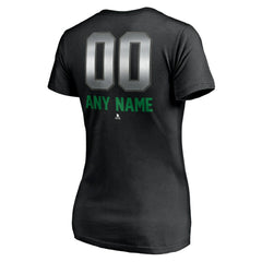 NHL,Custom Vancouver Canucks Women's Personalized Midnight Mascot Logo V-Neck T-Shirt - Black