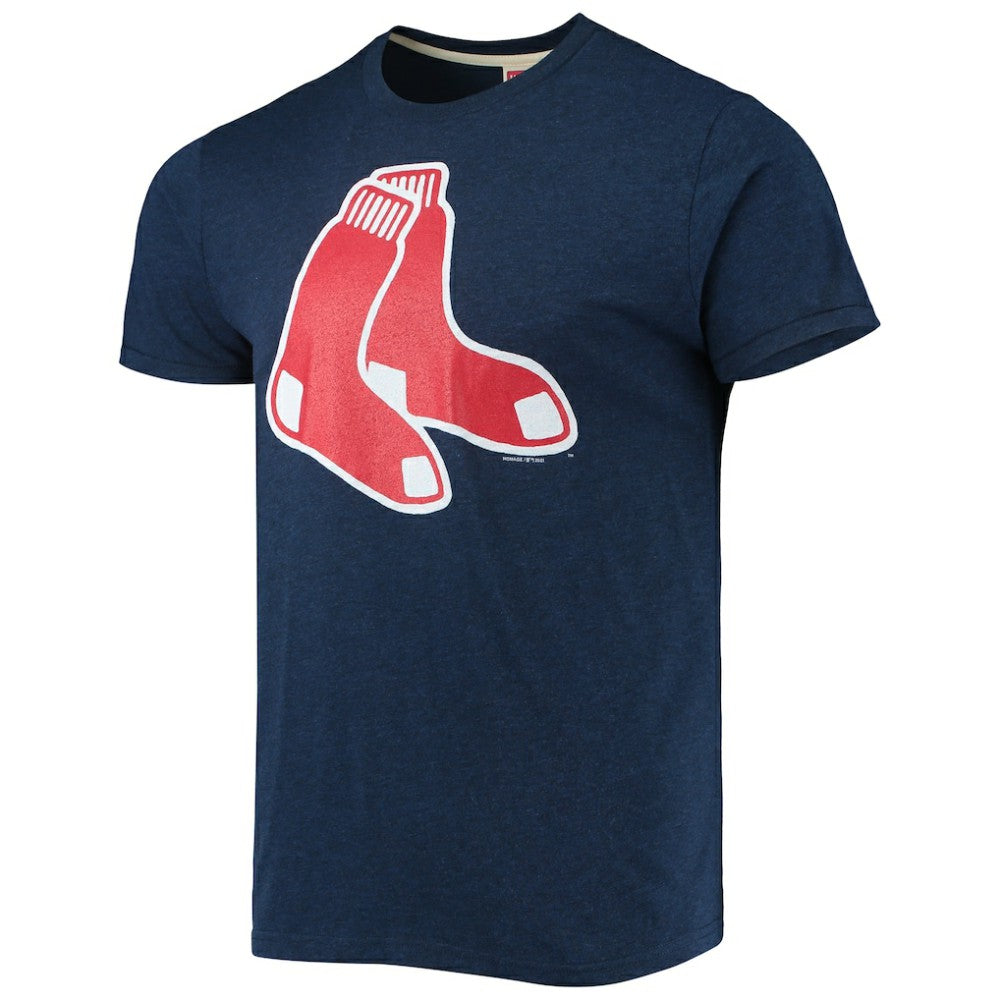 Boston Red Sox Homage Hand-Drawn Logo Tri-Blend T-Shirt - Navy T-shirts