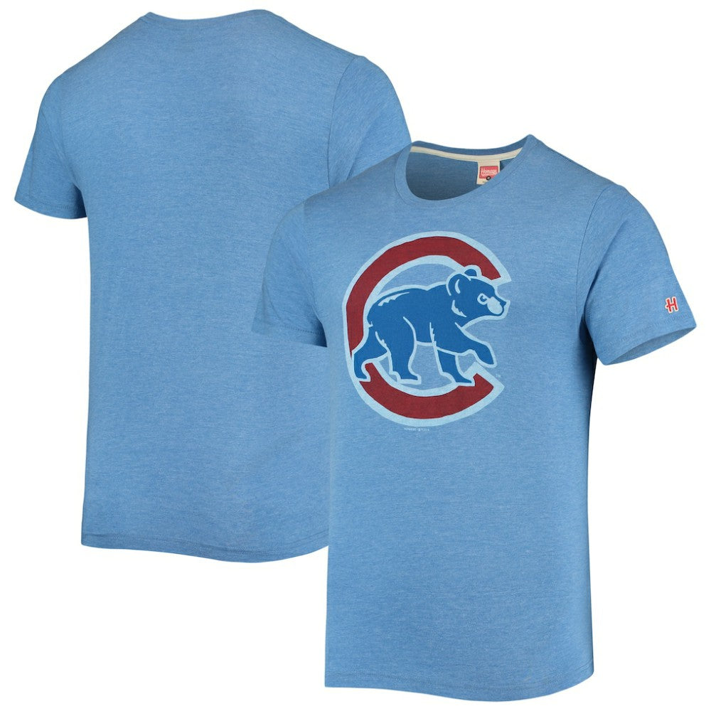 Chicago Cubs Homage Hand-Drawn Logo Tri-Blend T-Shirt - Royal T-shirts