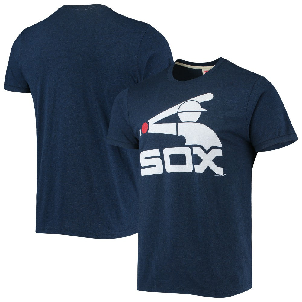 Chicago White Sox Homage Hand-Drawn Logo Tri-Blend T-Shirt - Navy T-shirts