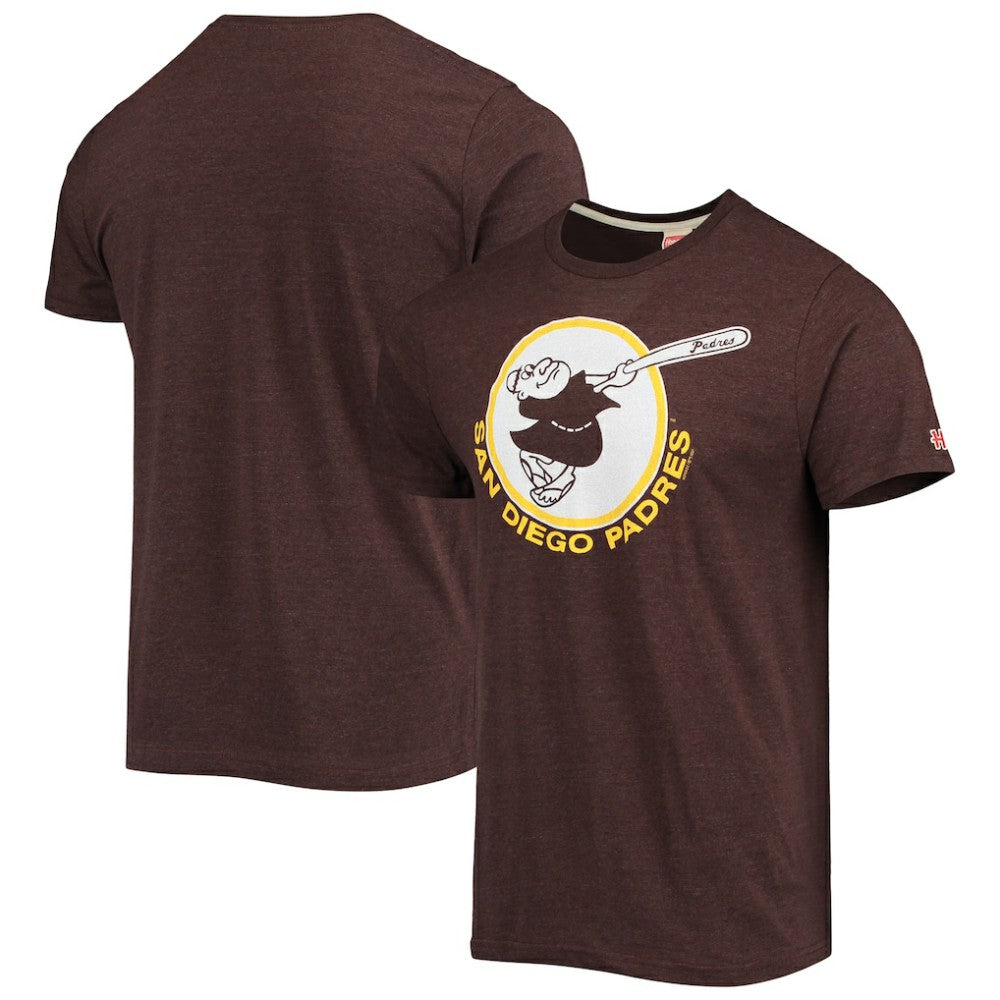 San Diego Padres Homage Hand-Drawn Logo Tri-Blend T-Shirt - Brown T-shirts