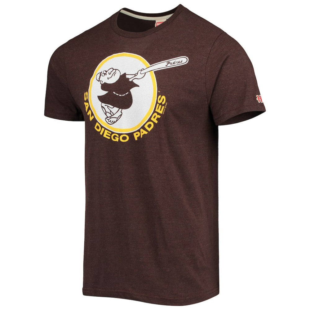 San Diego Padres Homage Hand-Drawn Logo Tri-Blend T-Shirt - Brown T-shirts