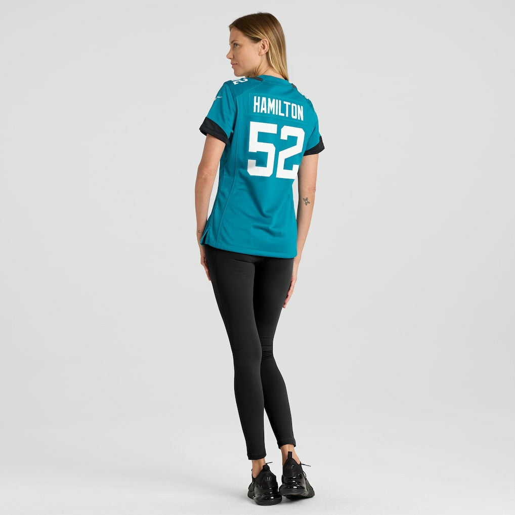 DaVon Hamilton Jacksonville Jaguars Women's Game Jersey Teal