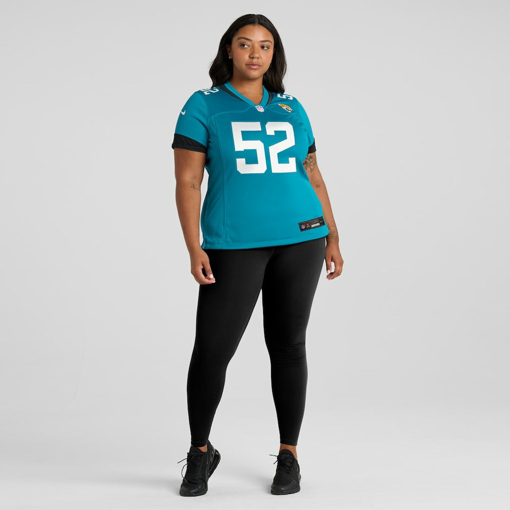 DaVon Hamilton Jacksonville Jaguars Women's Game Jersey Teal