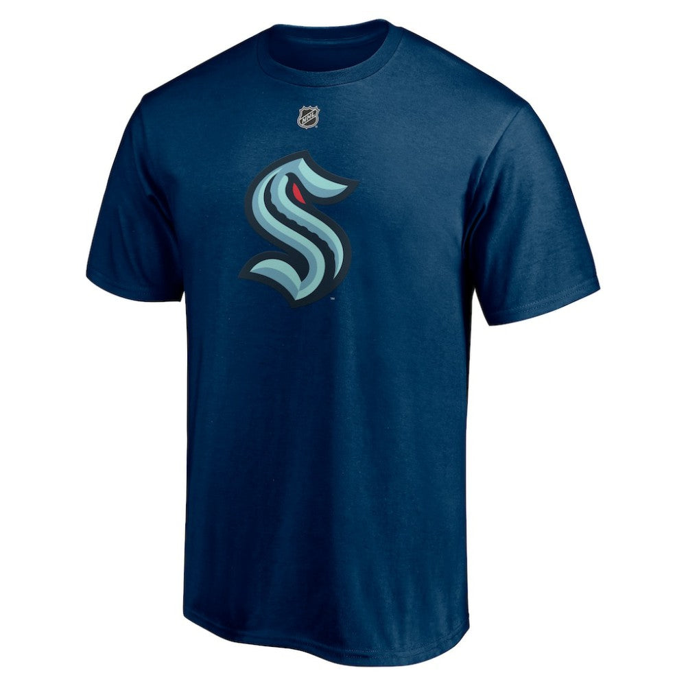 NHL Philipp Grubauer Seattle Kraken Fanatics Authentic Stack Name & Number T-Shirt - Deep Sea Blue