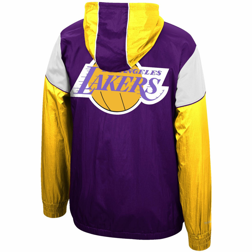 Los Angeles Lakers Hardwood Classics Highlight Reel Windbreaker Half-Zip Hoodie Jacket Purple/Gold