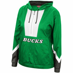 Milwaukee Bucks Women's Half-Zip Windbreaker 2.0 Hoodie Green