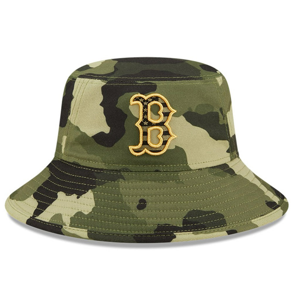 Boston Red Sox New Era 2022 Armed Forces Day Bucket Hat - Camo Hats