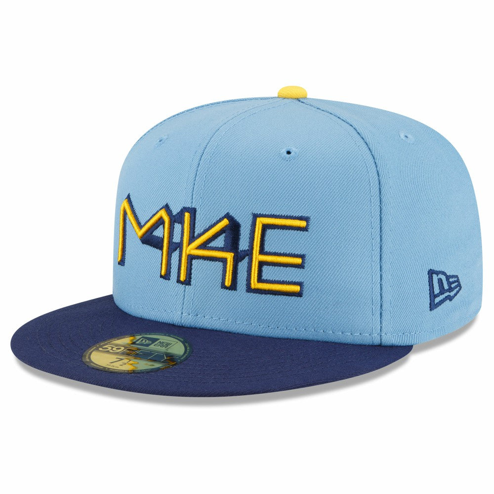 Milwaukee Brewers New Era 2022 City Connect 59FIFTY Fitted Hat - Powder Blue Hats