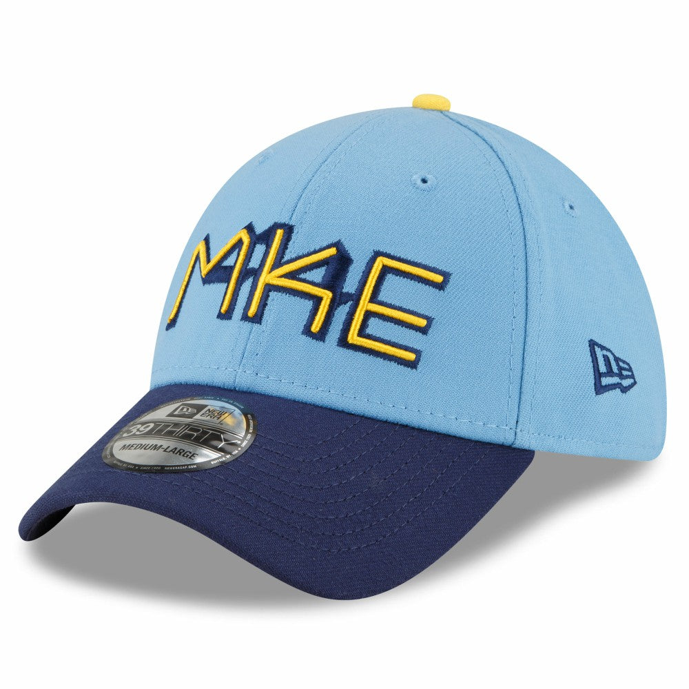 Milwaukee Brewers New Era 2022 City Connect 39THIRTY Flex Hat - Powder Blue Hats