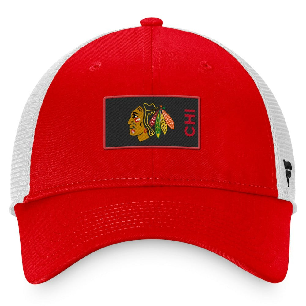 NHL Chicago Blackhawks Fanatics Authentic Pro Rink Trucker Snapback Hat - Red