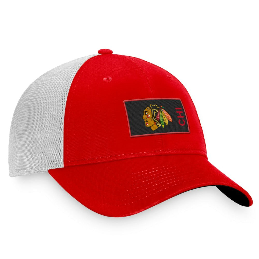 NHL Chicago Blackhawks Fanatics Authentic Pro Rink Trucker Snapback Hat - Red