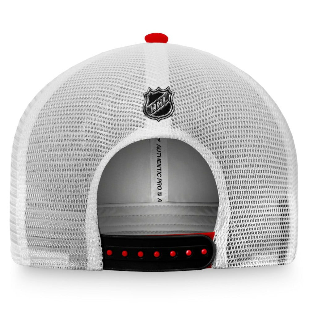 NHL Chicago Blackhawks Fanatics Authentic Pro Rink Trucker Snapback Hat - Red